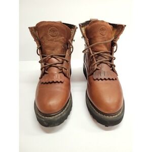 Double H  Brown Leather Style 9550 Boots Womens Size 6 Lace Up